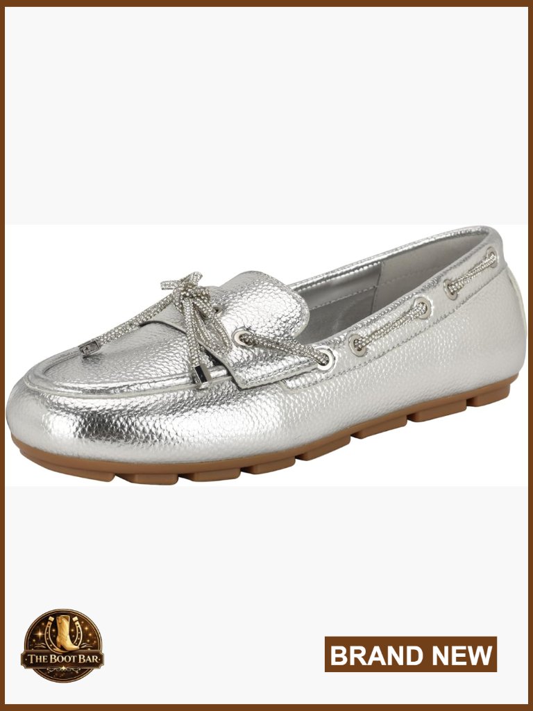 Slip-On Loafers With Rhinestone Lace, Almond Toe, Casual